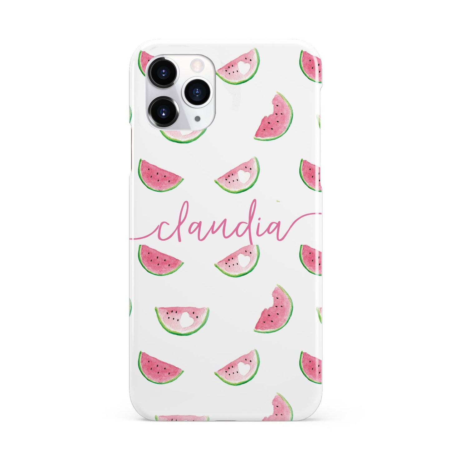 Personalised Transparent Watermelon iPhone 11 Pro 3D Snap Case