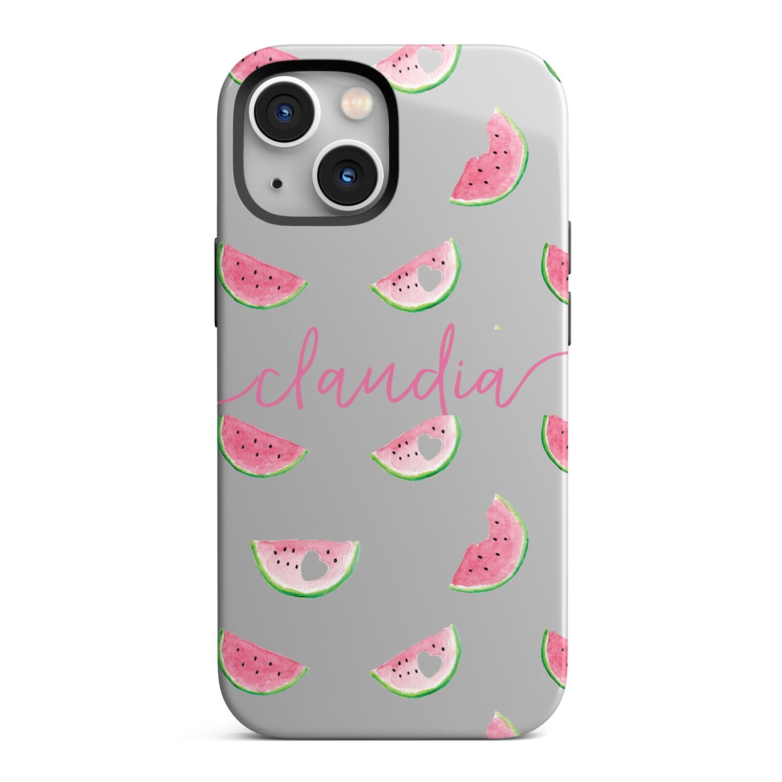 Personalised Transparent Watermelon iPhone 13 Mini Full Wrap 3D Tough Case