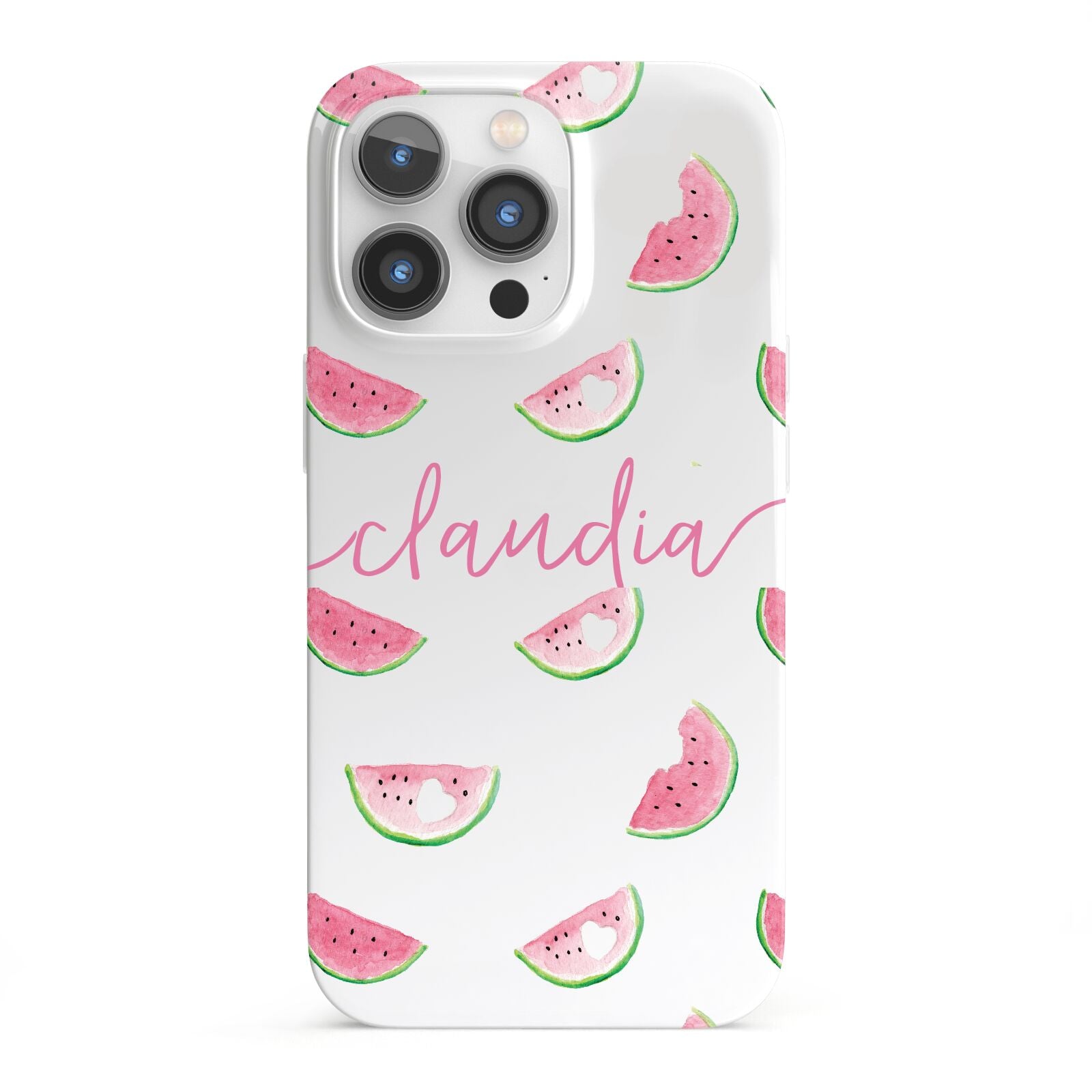 Personalised Transparent Watermelon iPhone 13 Pro Full Wrap 3D Snap Case