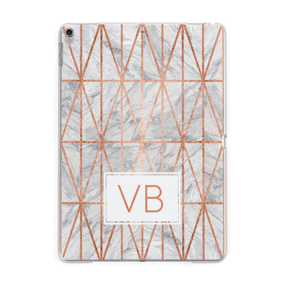 Personalised Triangular Marble Initials Apple iPad Silver Case