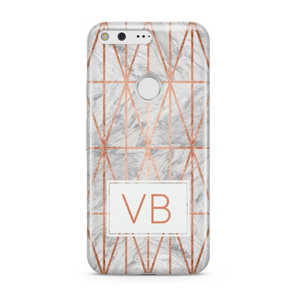 Personalised Triangular Marble Initials Google Pixel Case