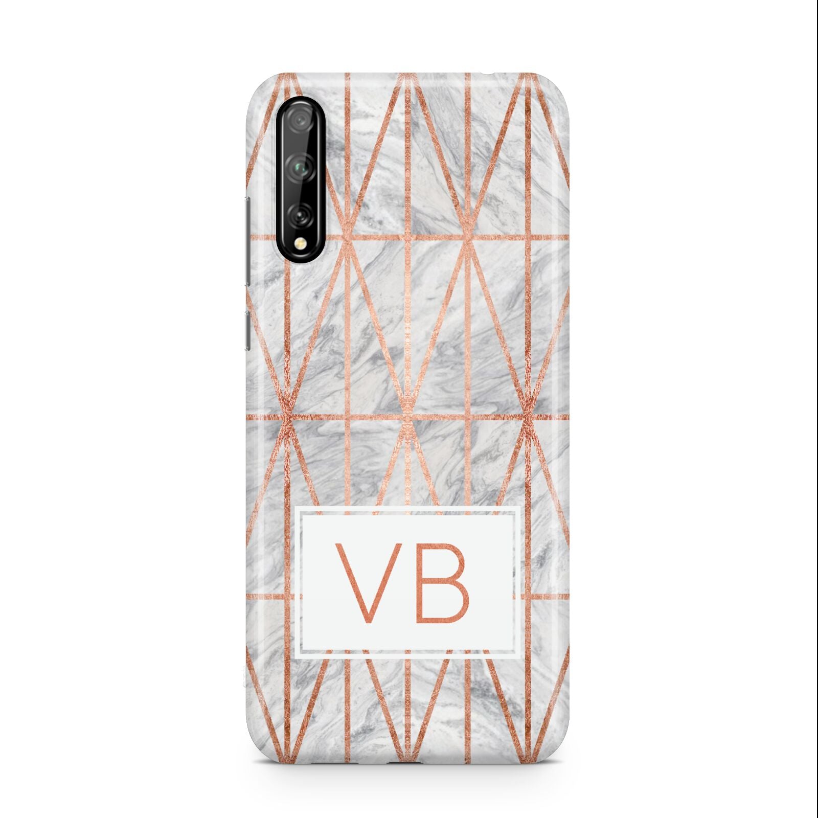 Personalised Triangular Marble Initials Huawei Enjoy 10s Phone Case