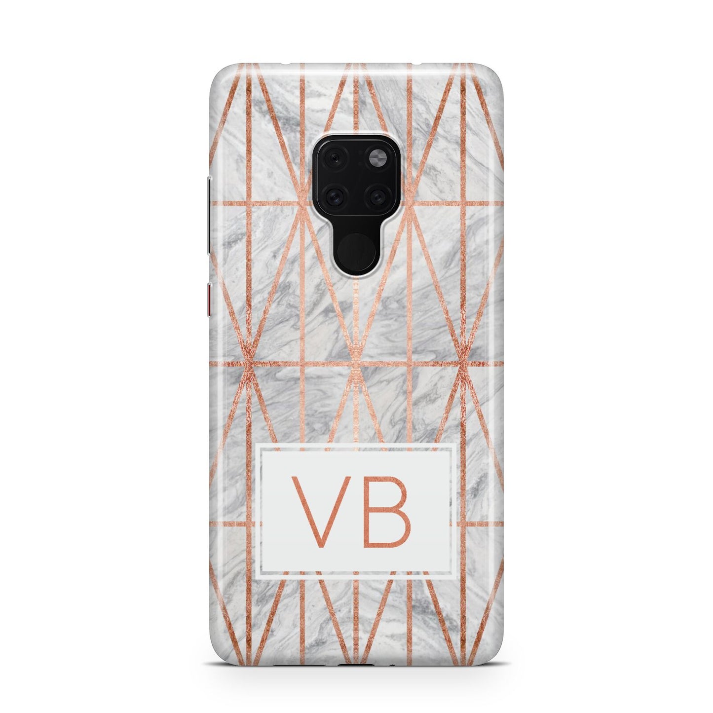 Personalised Triangular Marble Initials Huawei Mate 20 Phone Case