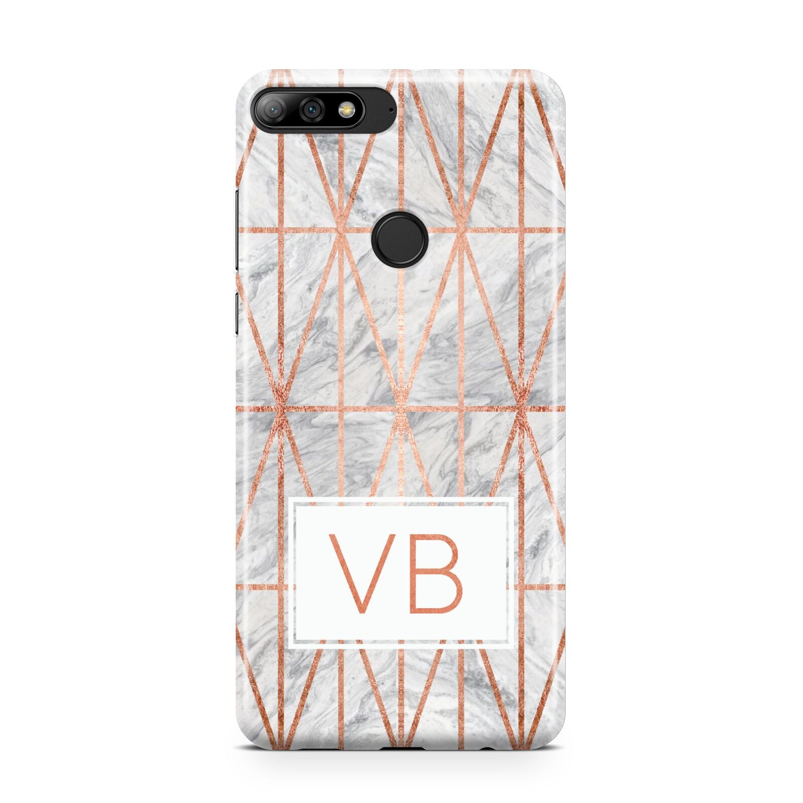 Personalised Triangular Marble Initials Huawei Y7 2018