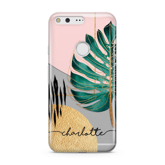 Personalised Tropical Fan Leaf Google Pixel Case