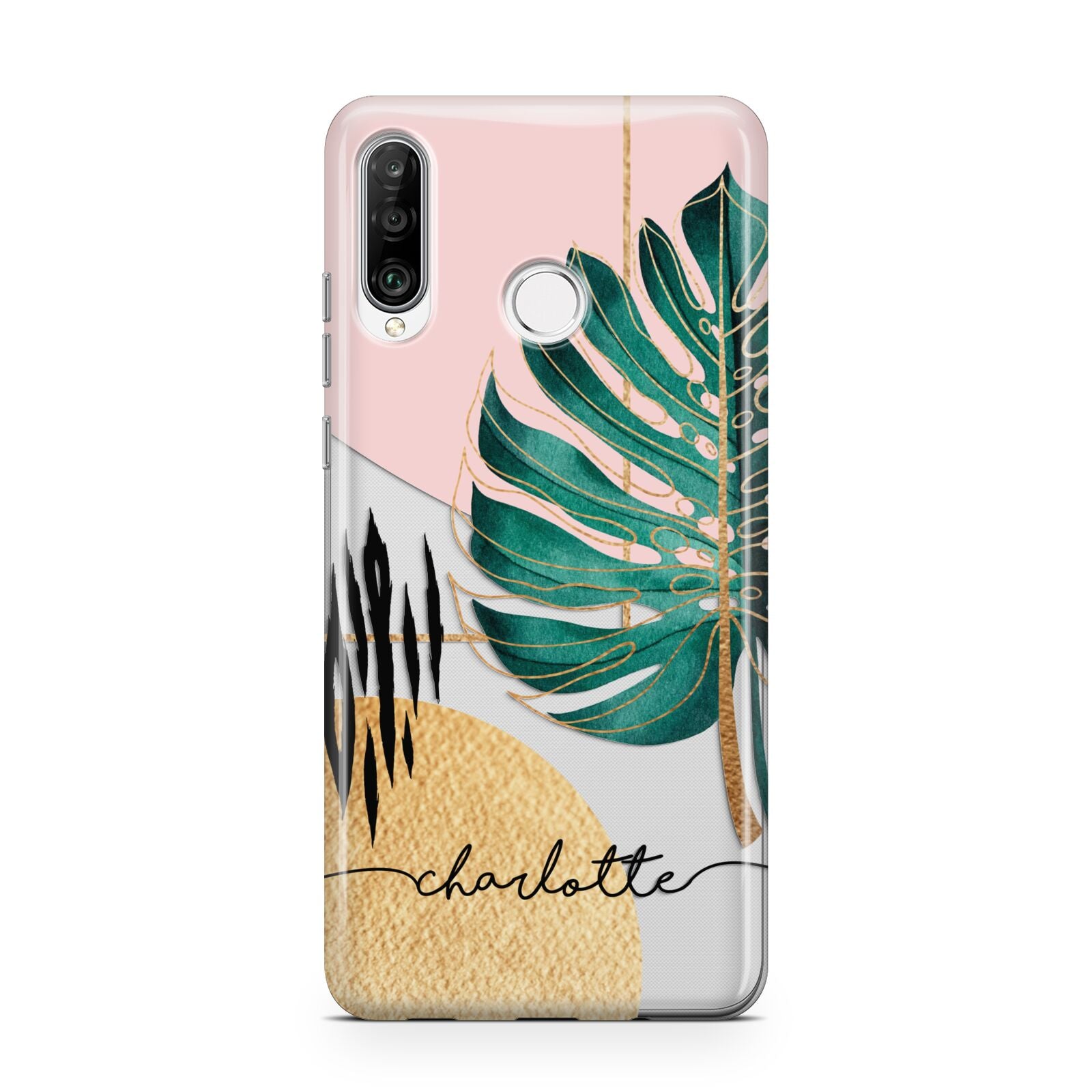 Personalised Tropical Fan Leaf Huawei P30 Lite Phone Case