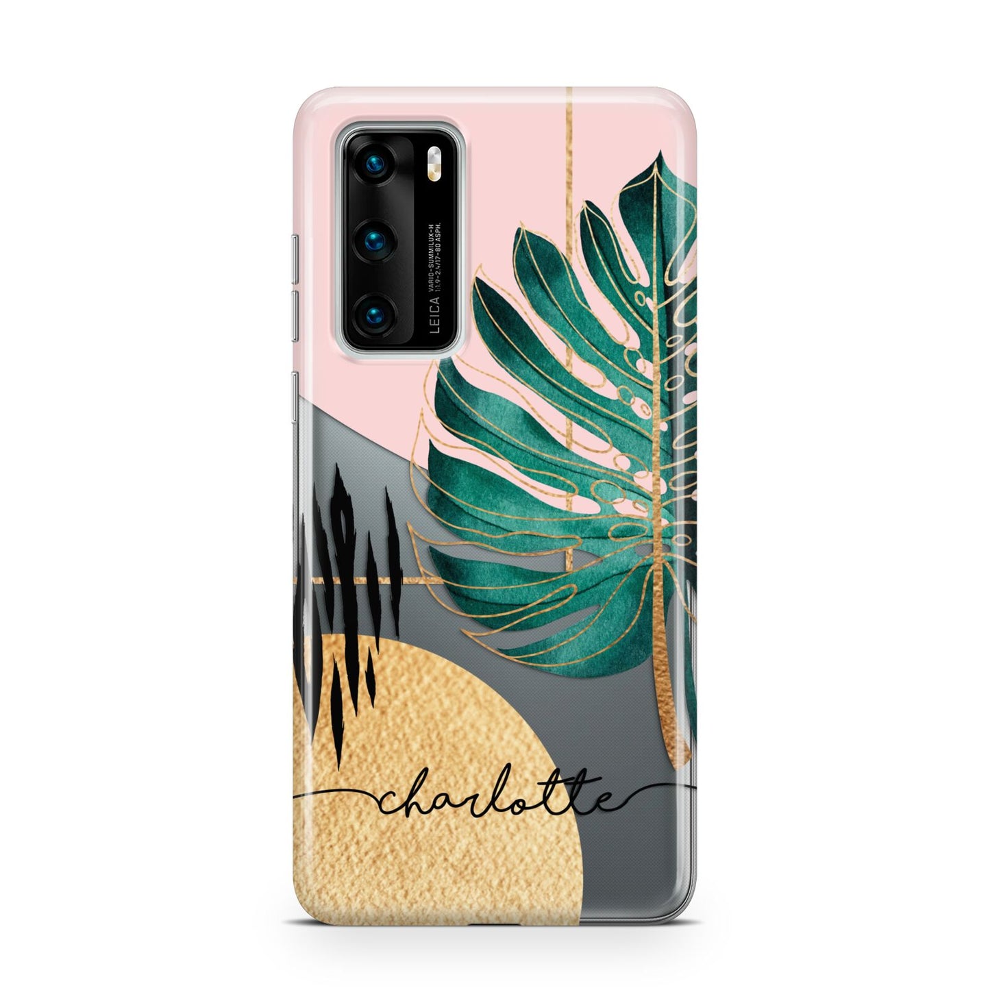 Personalised Tropical Fan Leaf Huawei P40 Phone Case