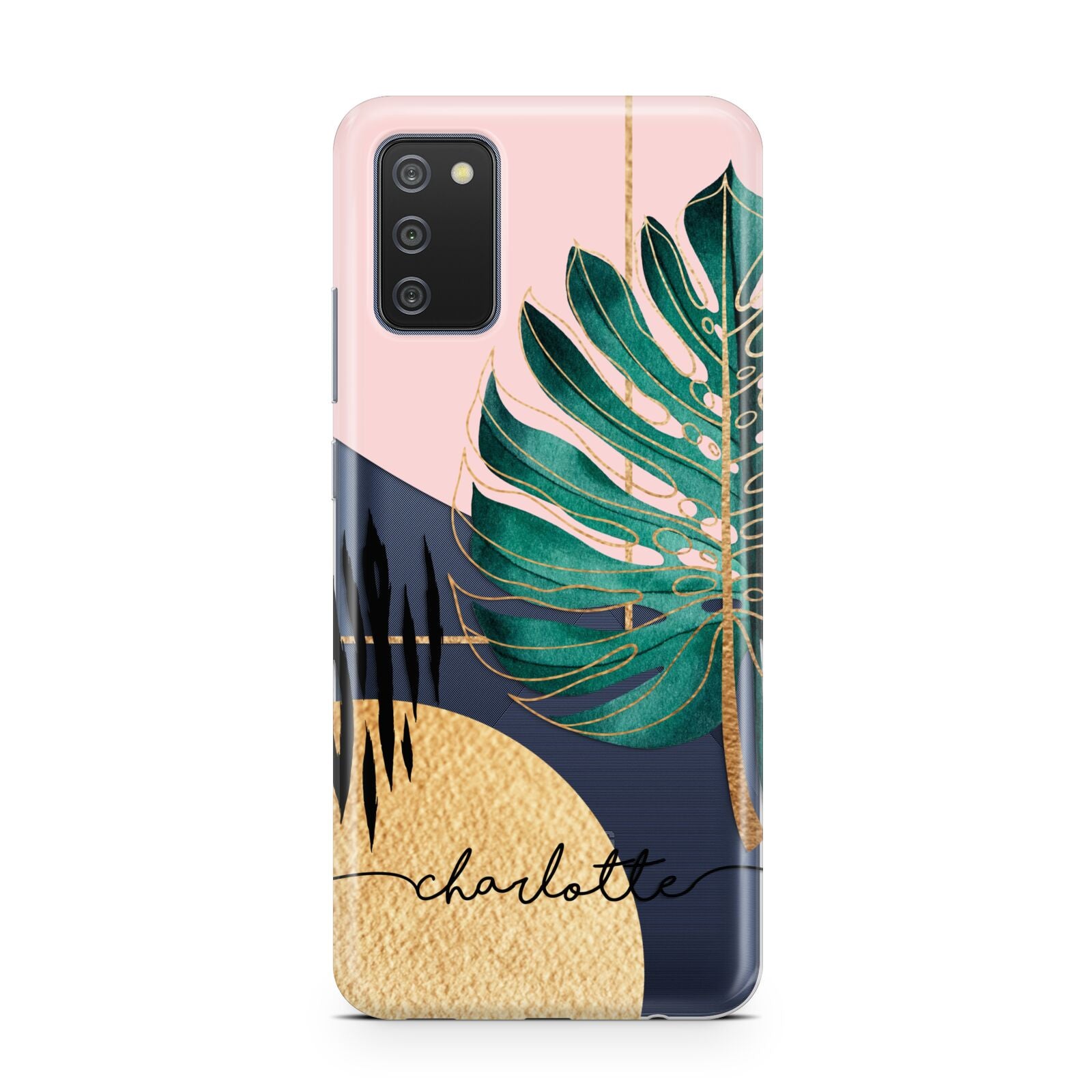 Personalised Tropical Fan Leaf Samsung A02s Case