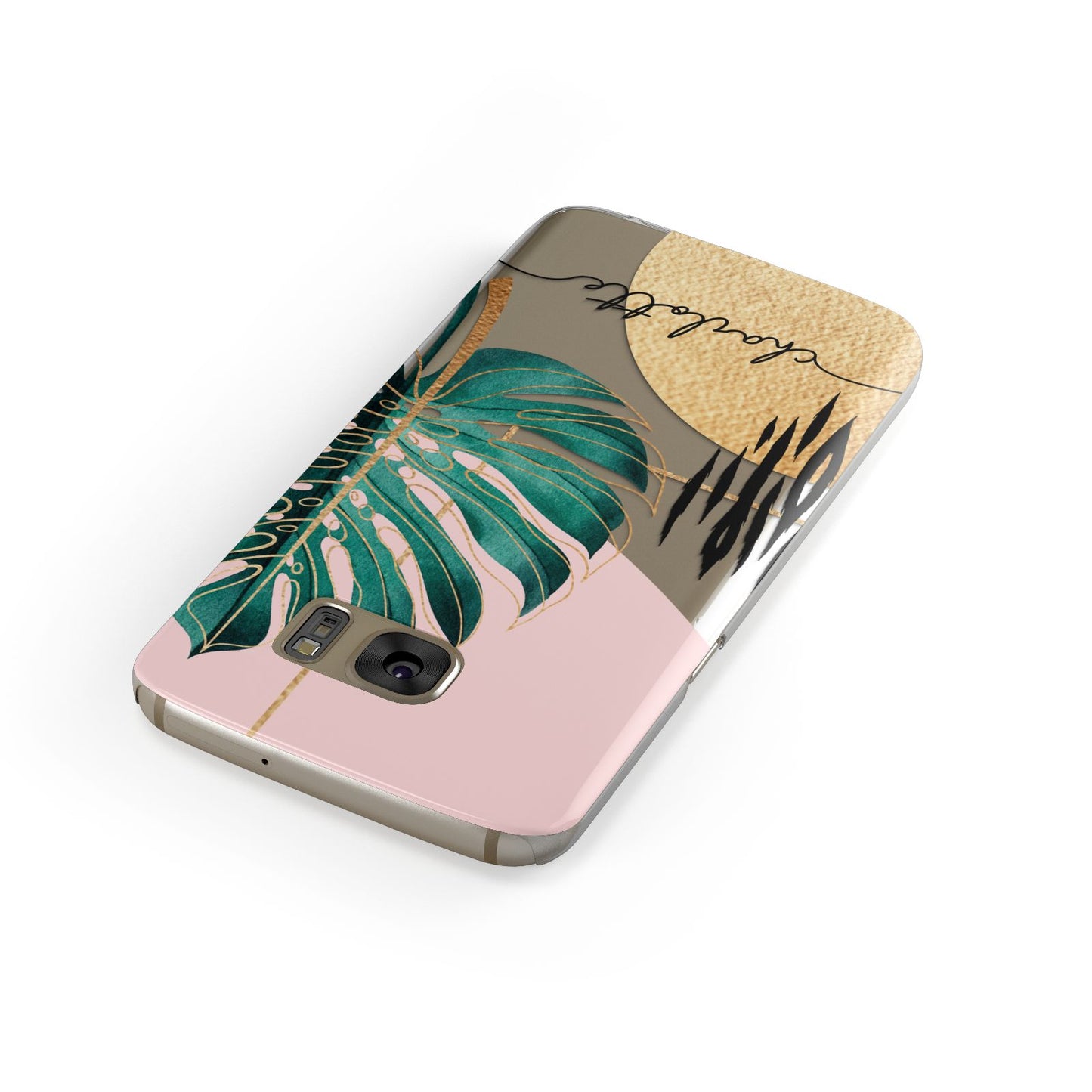 Personalised Tropical Fan Leaf Samsung Galaxy Case Front Close Up