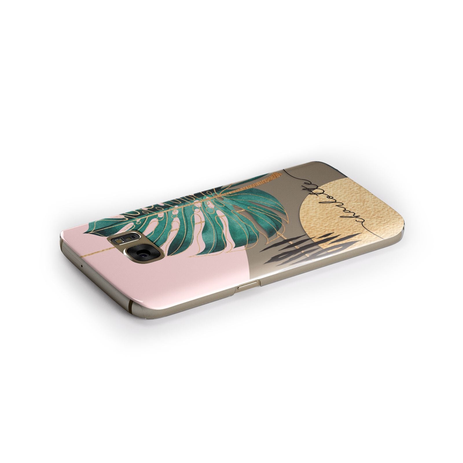 Personalised Tropical Fan Leaf Samsung Galaxy Case Side Close Up