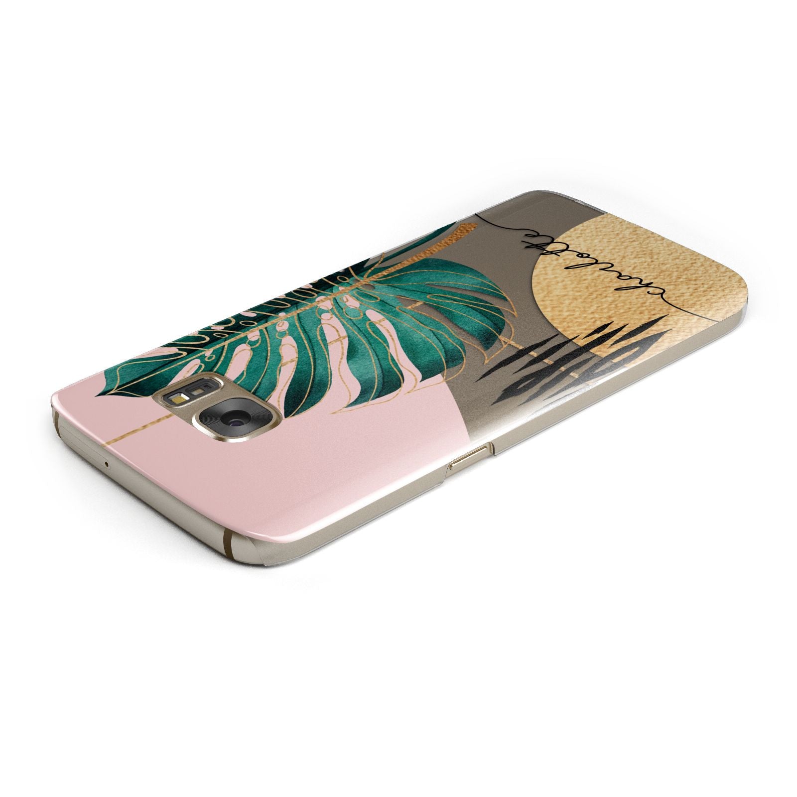 Personalised Tropical Fan Leaf Samsung Galaxy Case Top Cutout