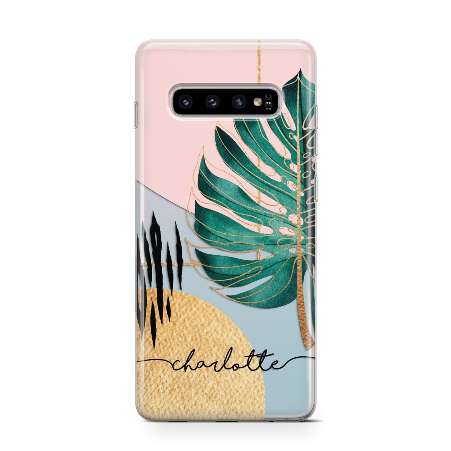 Personalised Tropical Fan Leaf Samsung Galaxy S10 Case