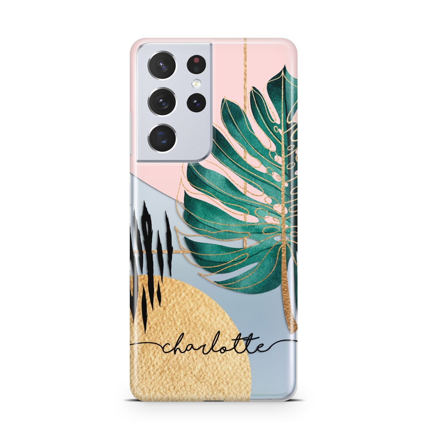 Personalised Tropical Fan Leaf Samsung S21 Ultra Case