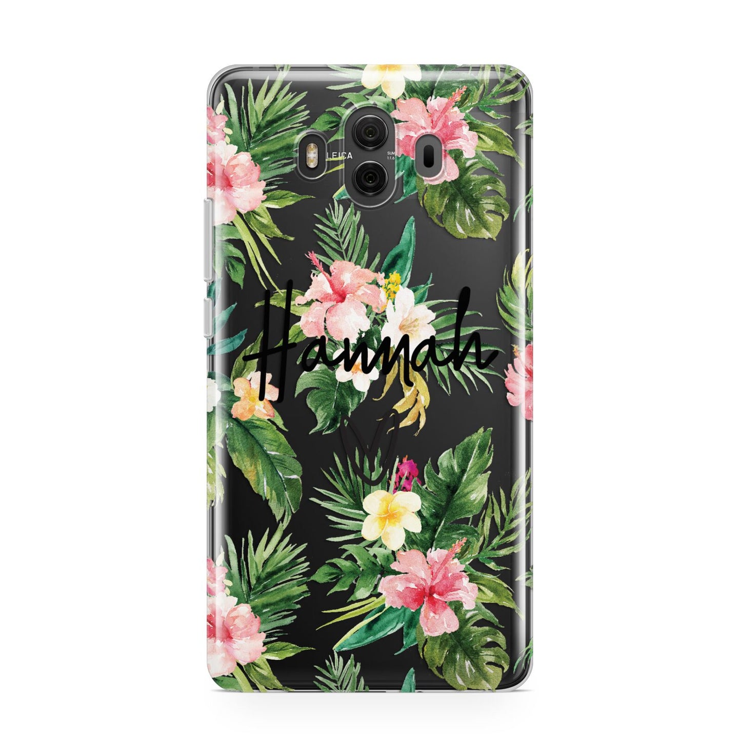 Personalised Tropical Floral Pink Huawei Mate 10 Protective Phone Case