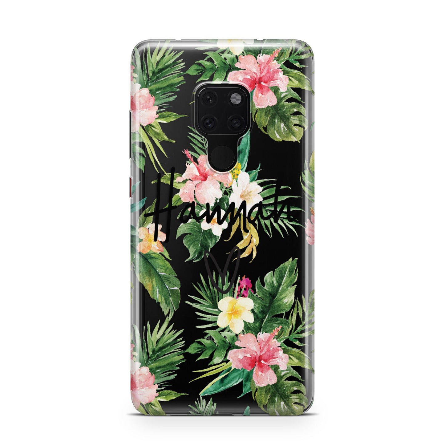 Personalised Tropical Floral Pink Huawei Mate 20 Phone Case