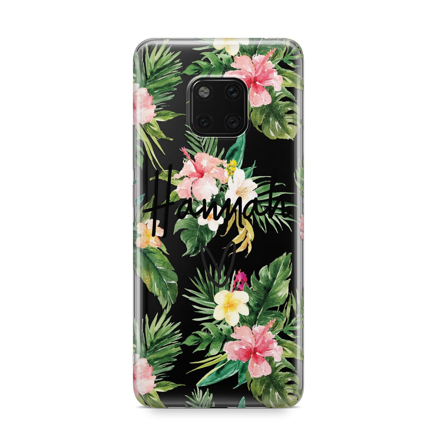 Personalised Tropical Floral Pink Huawei Mate 20 Pro Phone Case