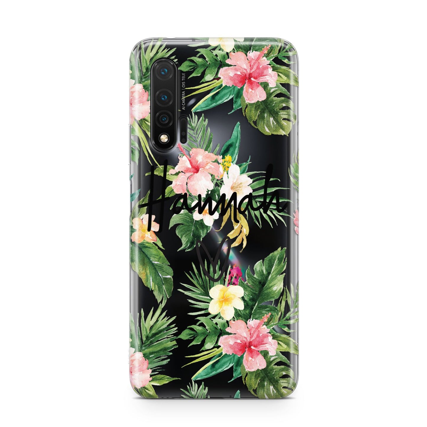 Personalised Tropical Floral Pink Huawei Nova 6 Phone Case