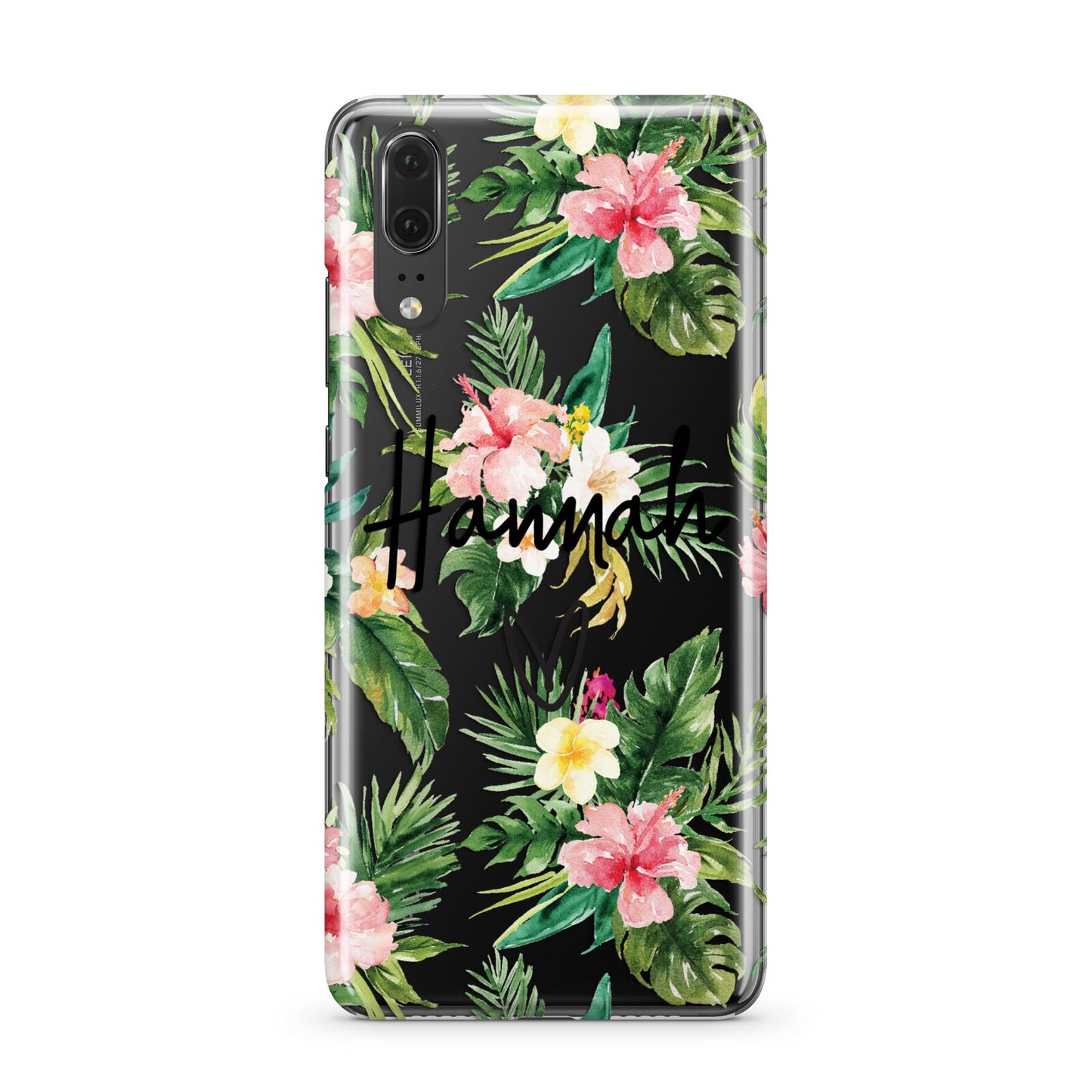 Personalised Tropical Floral Pink Huawei P20 Phone Case