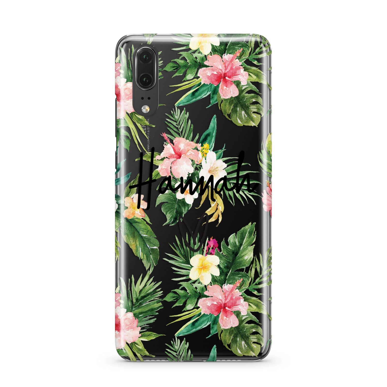 Personalised Tropical Floral Pink Huawei P20 Phone Case