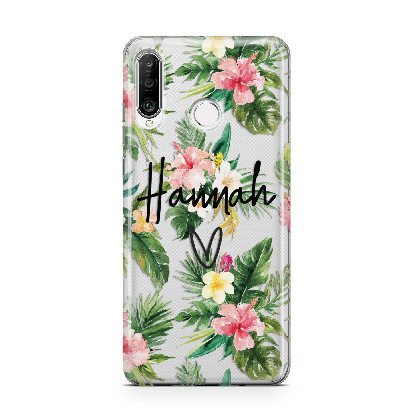 Personalised Tropical Floral Pink Huawei P30 Lite Phone Case