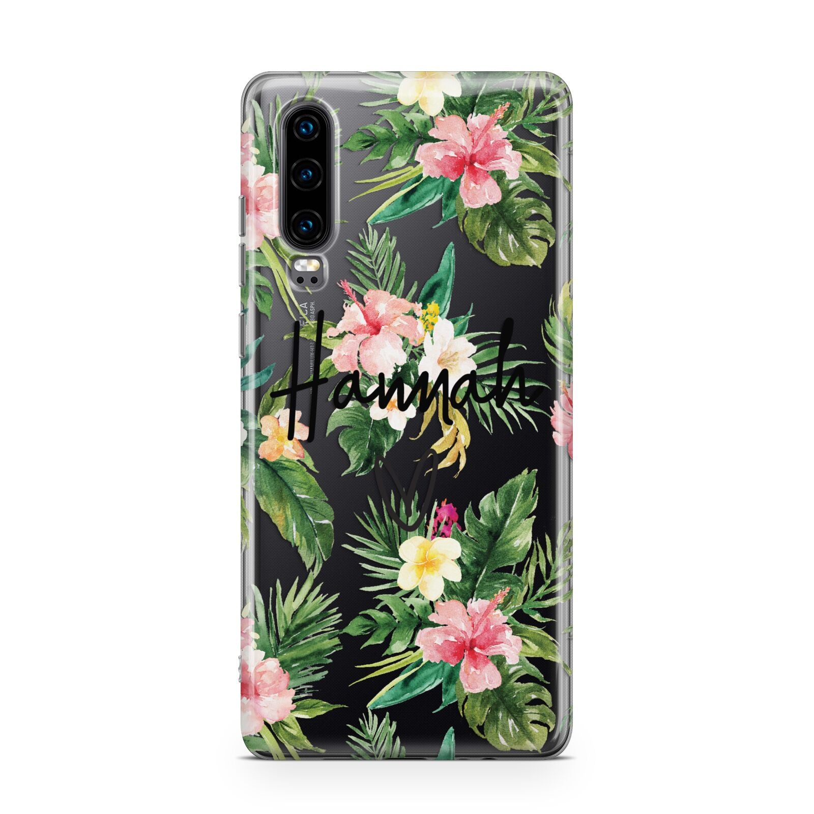 Personalised Tropical Floral Pink Huawei P30 Phone Case