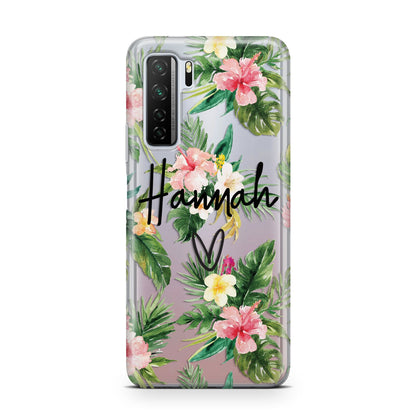 Personalised Tropical Floral Pink Huawei P40 Lite 5G Phone Case