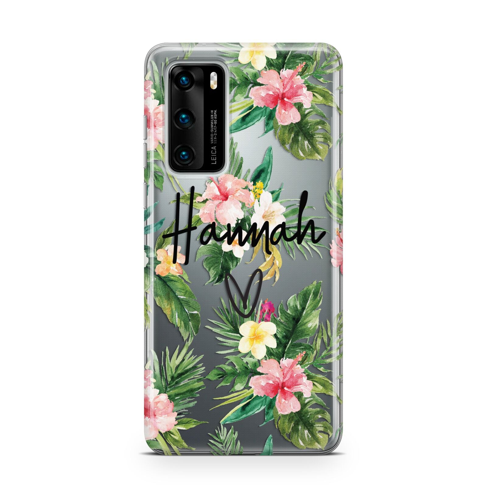 Personalised Tropical Floral Pink Huawei P40 Phone Case