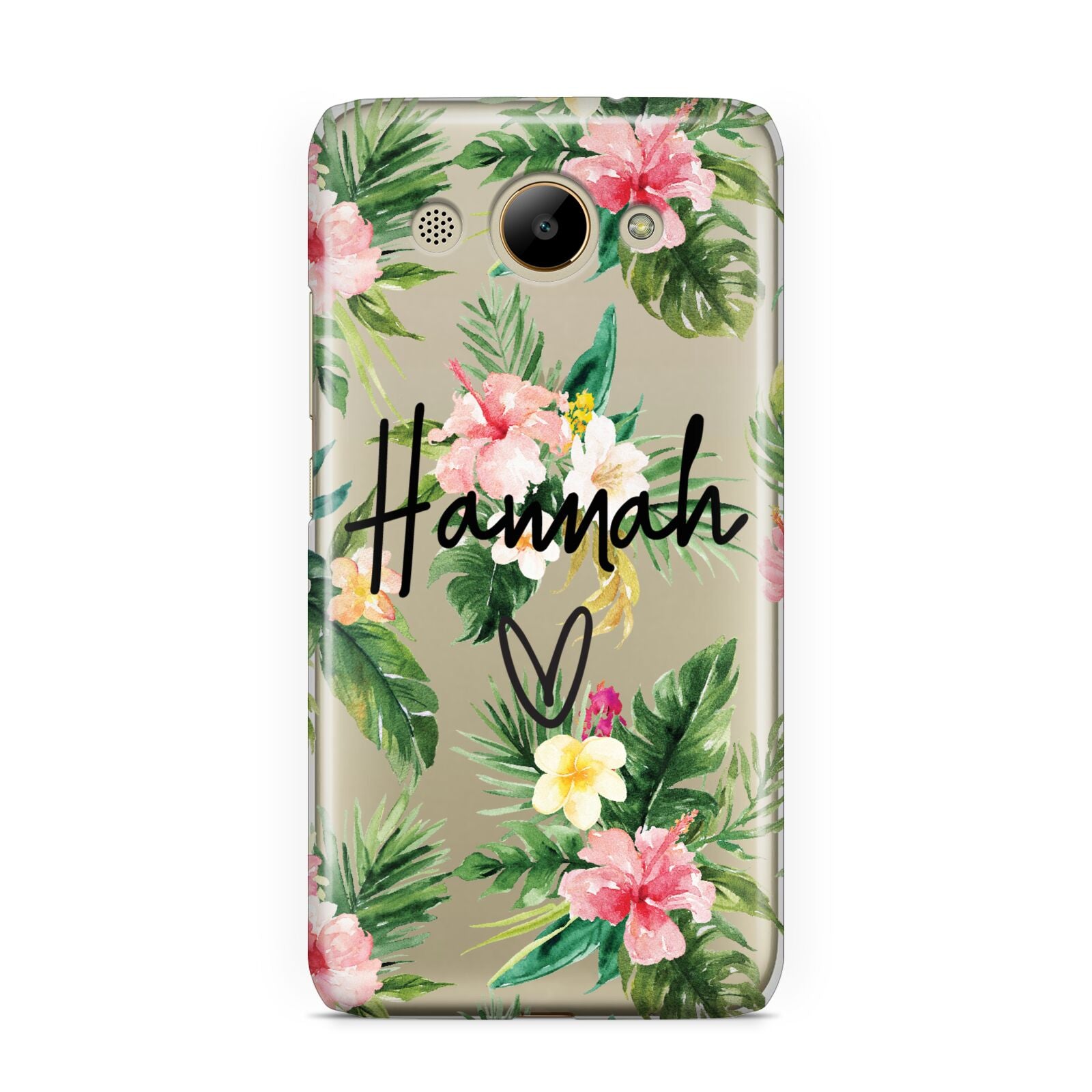 Personalised Tropical Floral Pink Huawei Y3 2017