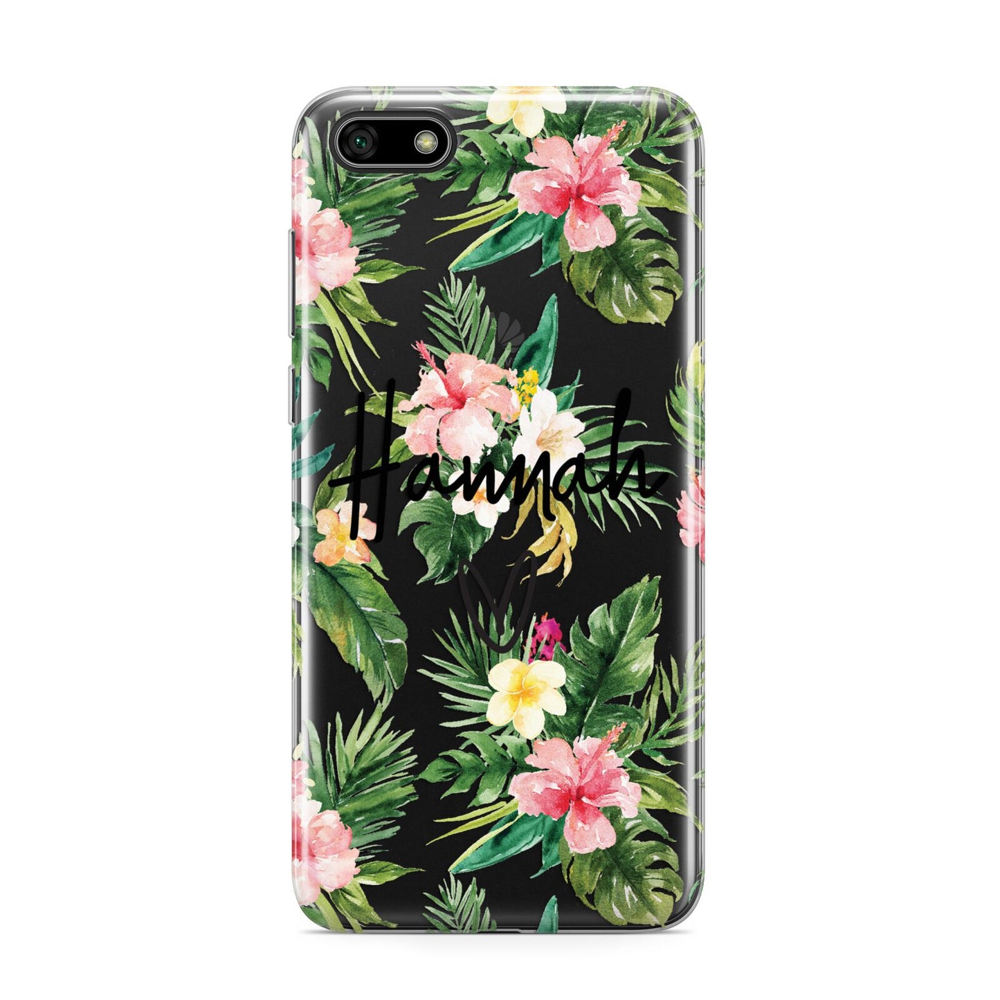 Personalised Tropical Floral Pink Huawei Y5 Prime 2018 Phone Case