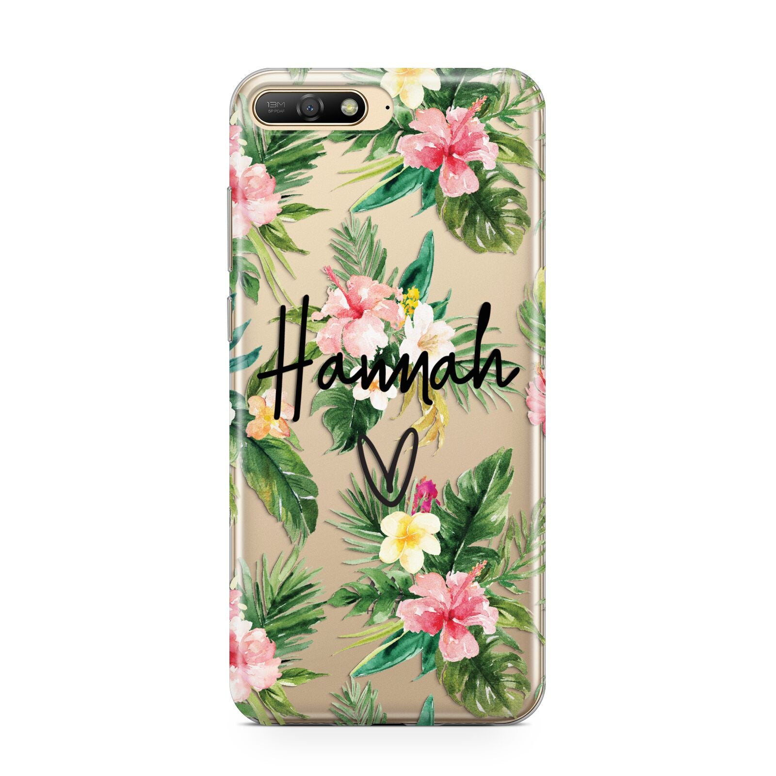 Personalised Tropical Floral Pink Huawei Y6 2018