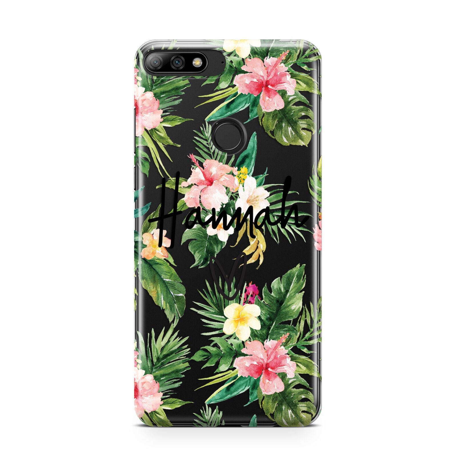 Personalised Tropical Floral Pink Huawei Y7 2018