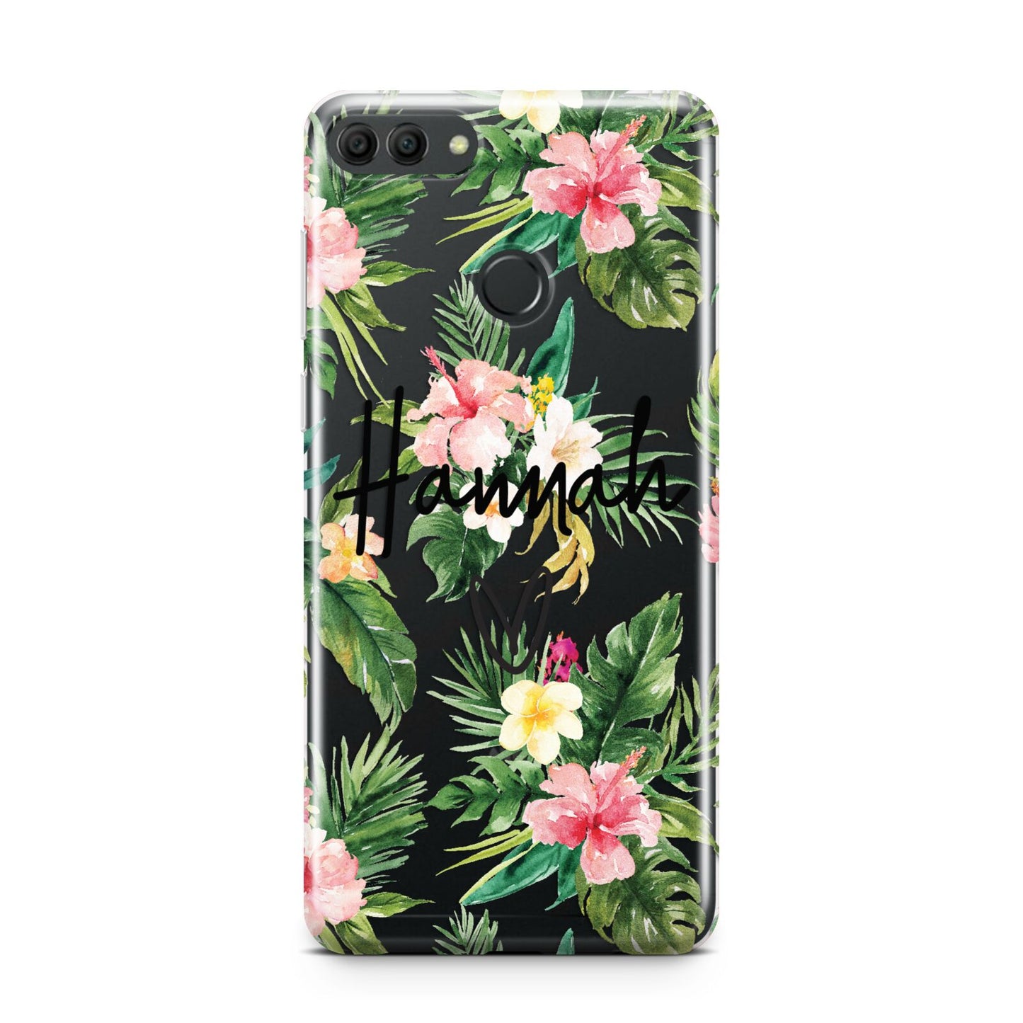 Personalised Tropical Floral Pink Huawei Y9 2018