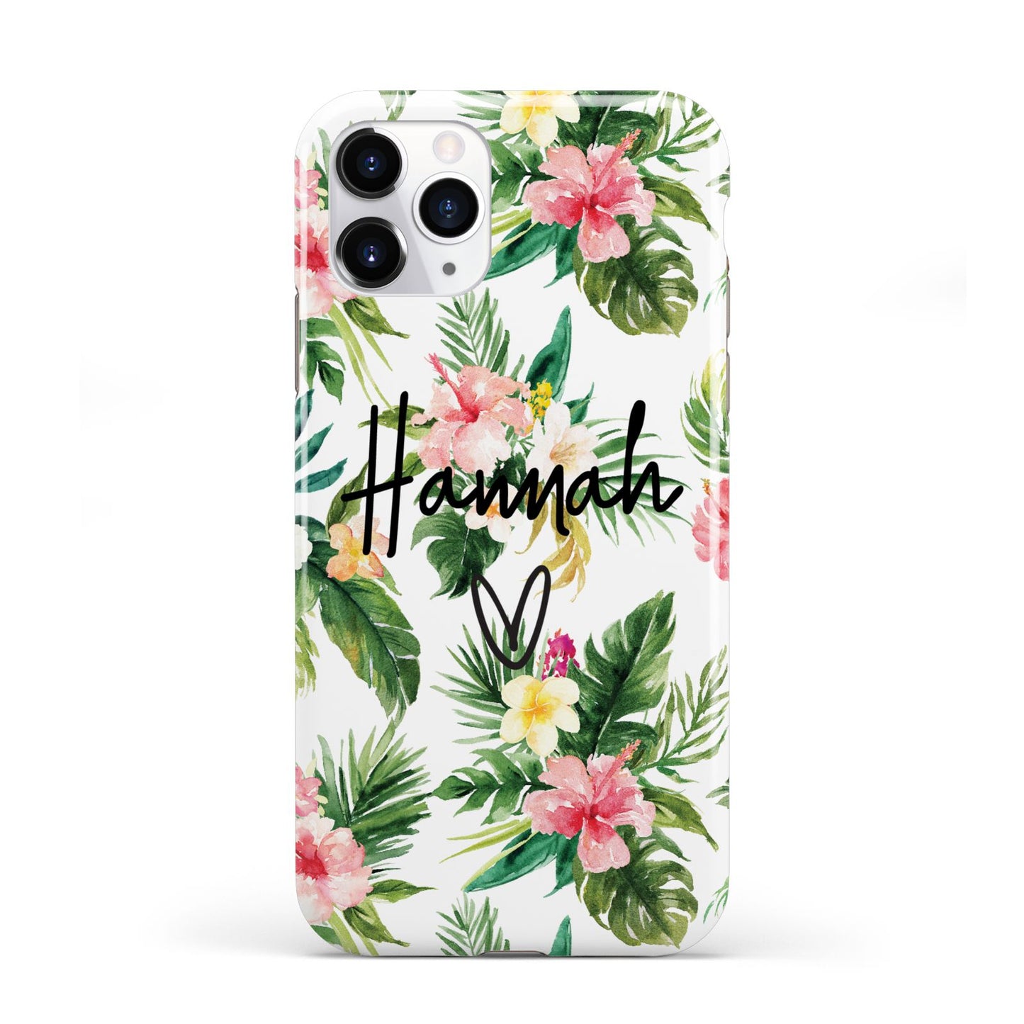 Personalised Tropical Floral Pink iPhone 11 Pro 3D Tough Case