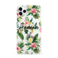 Personalised Tropical Floral Pink iPhone 11 Pro Max 3D Snap Case