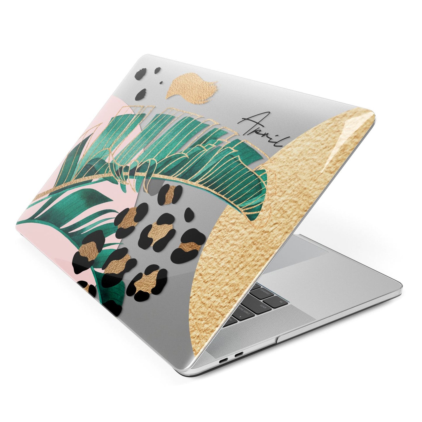 Personalised Tropical Gold Apple MacBook Case Side View