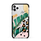 Personalised Tropical Gold Apple iPhone 11 Pro Max in Silver with Black Impact Case