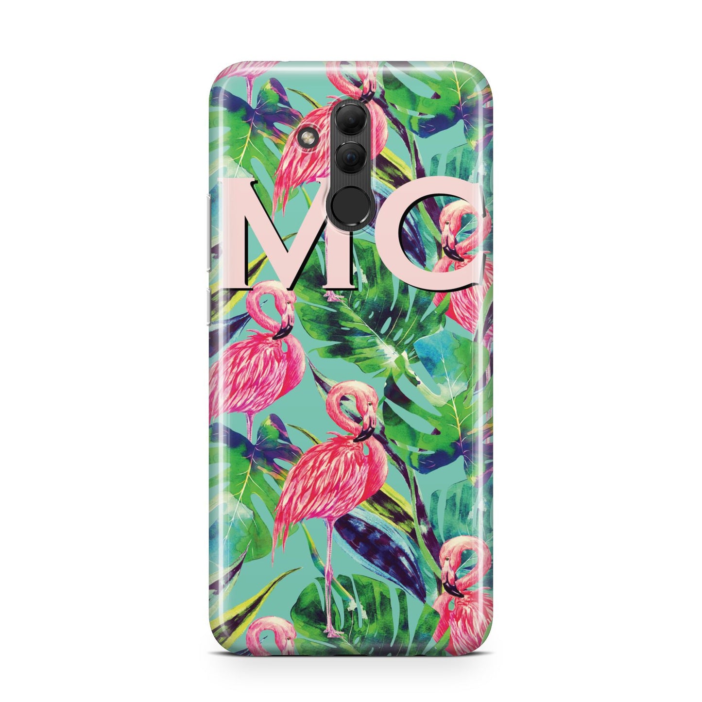 Personalised Tropical Green Leaves Flamingo Huawei Mate 20 Lite