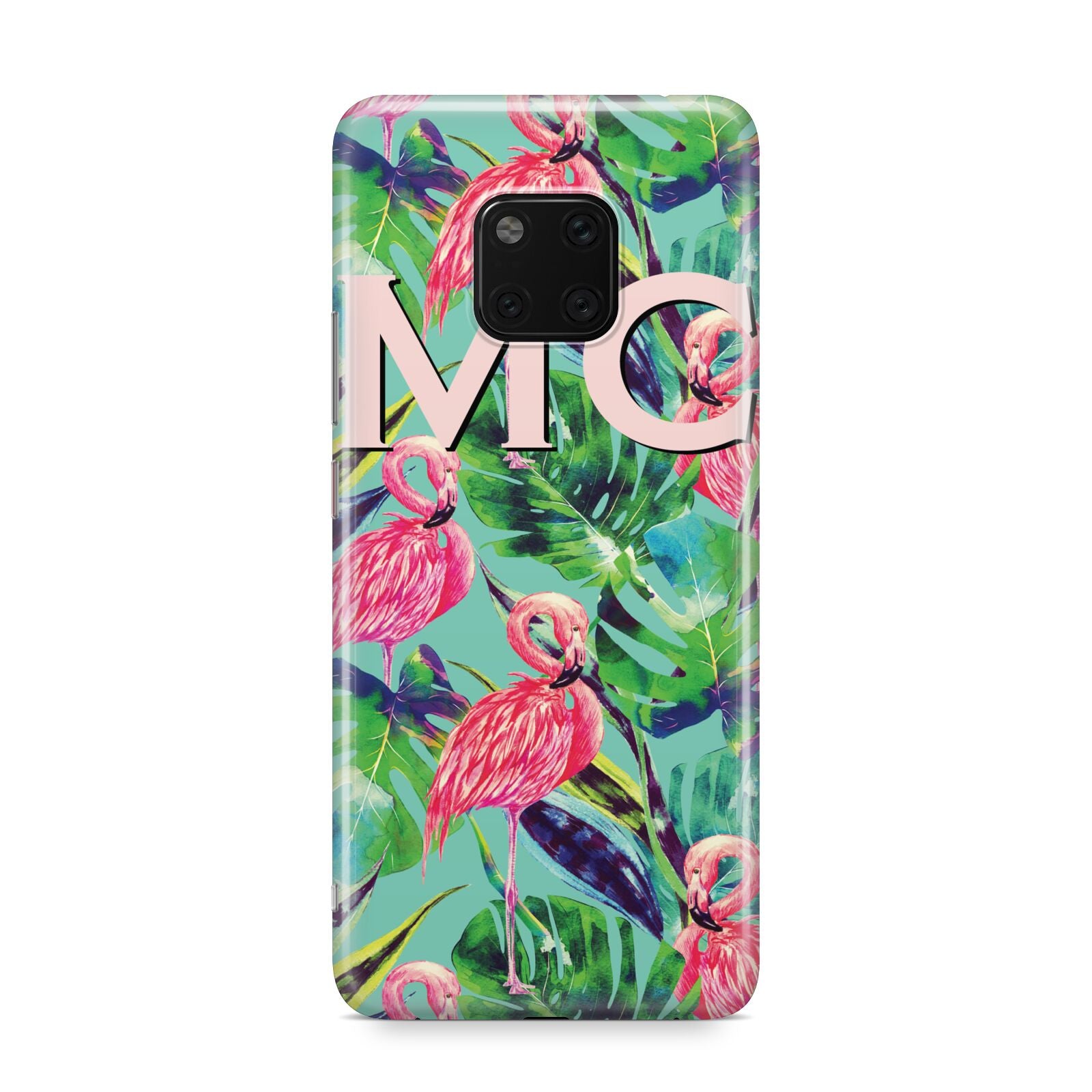 Personalised Tropical Green Leaves Flamingo Huawei Mate 20 Pro Phone Case