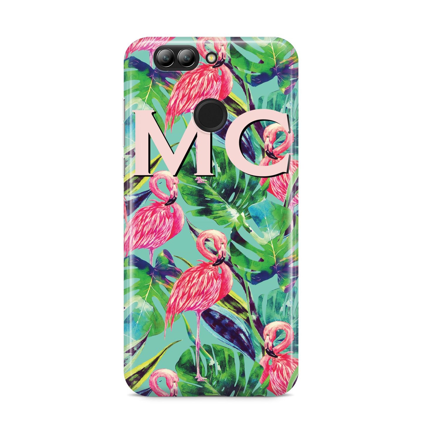 Personalised Tropical Green Leaves Flamingo Huawei Nova 2s Phone Case