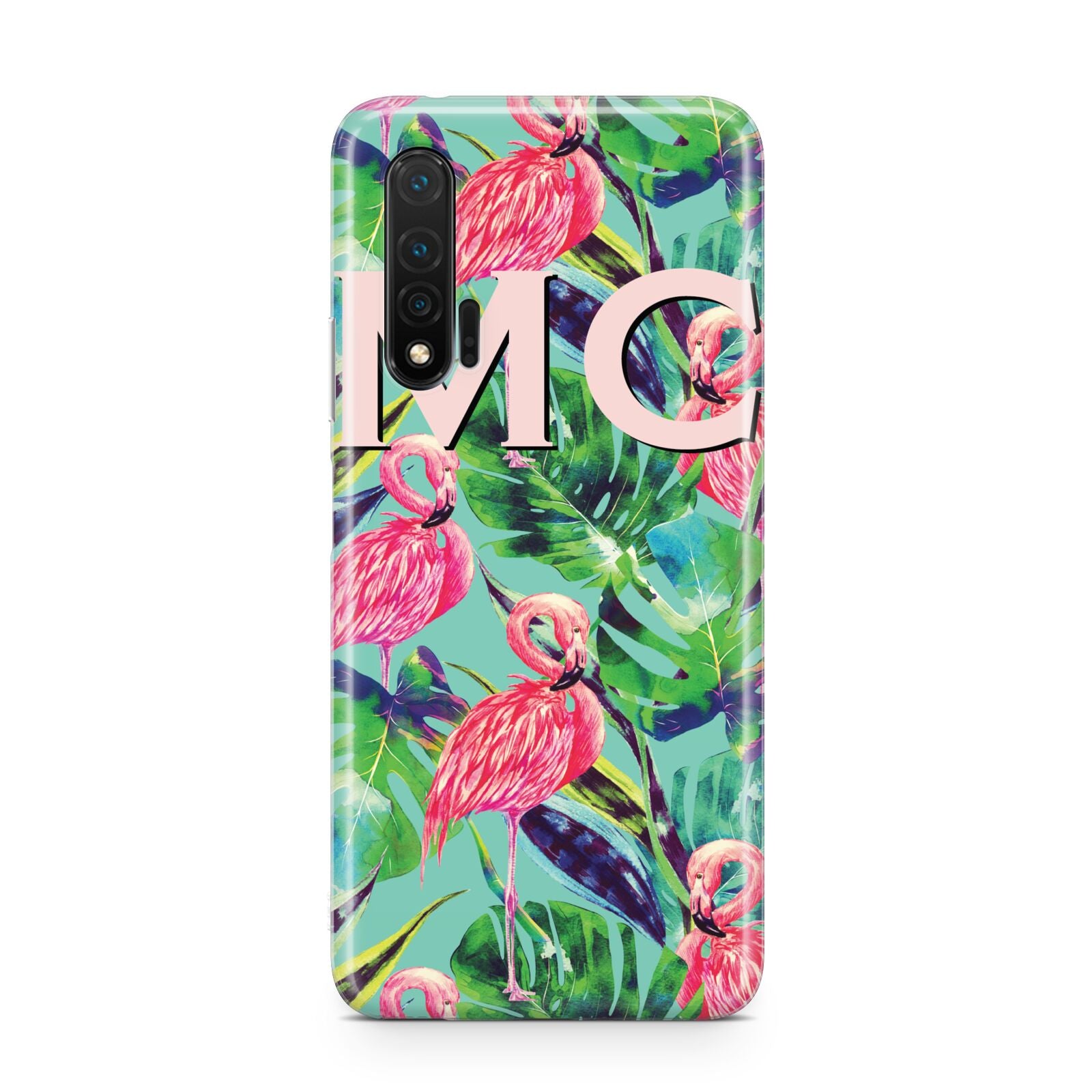 Personalised Tropical Green Leaves Flamingo Huawei Nova 6 Phone Case