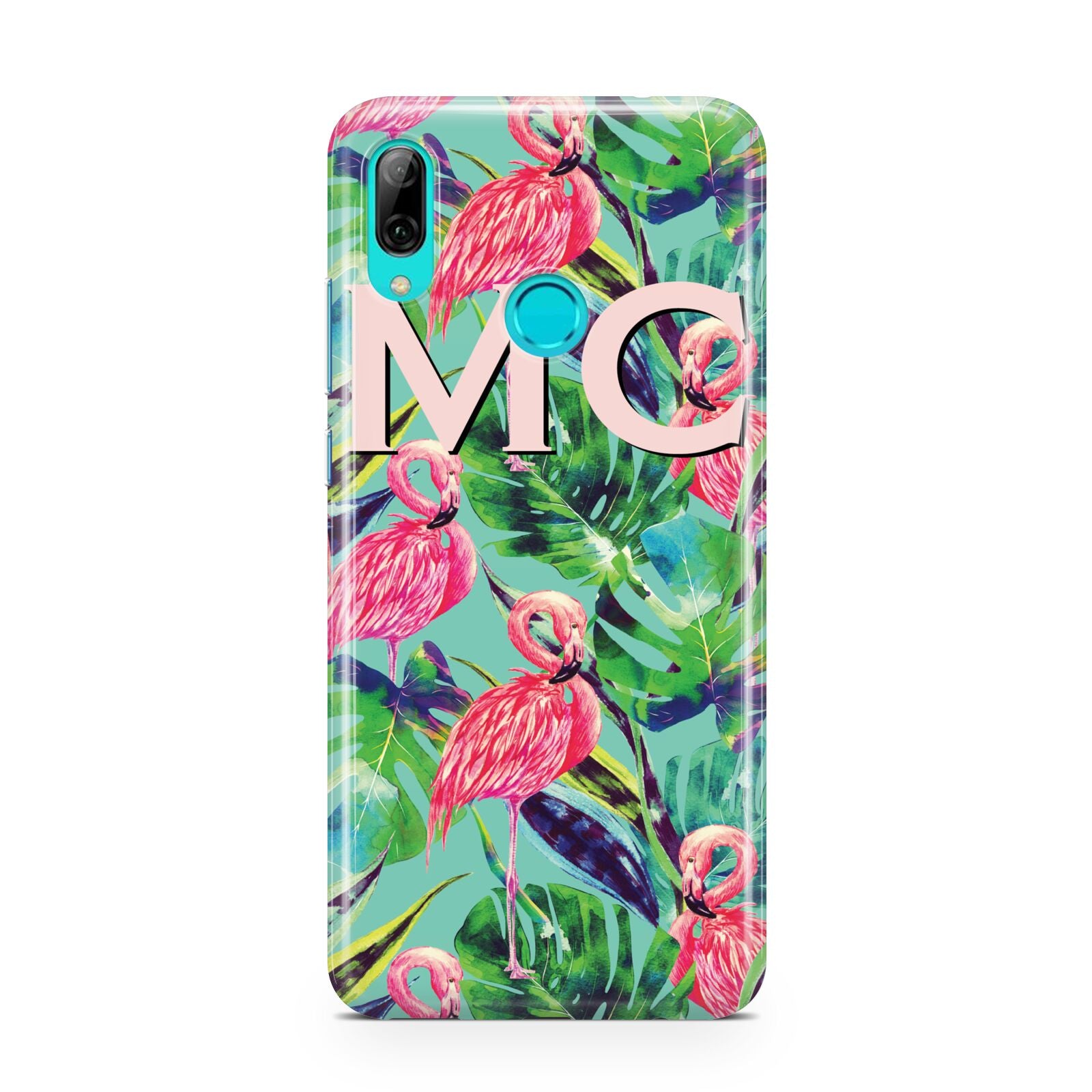 Personalised Tropical Green Leaves Flamingo Huawei P Smart 2019 Case