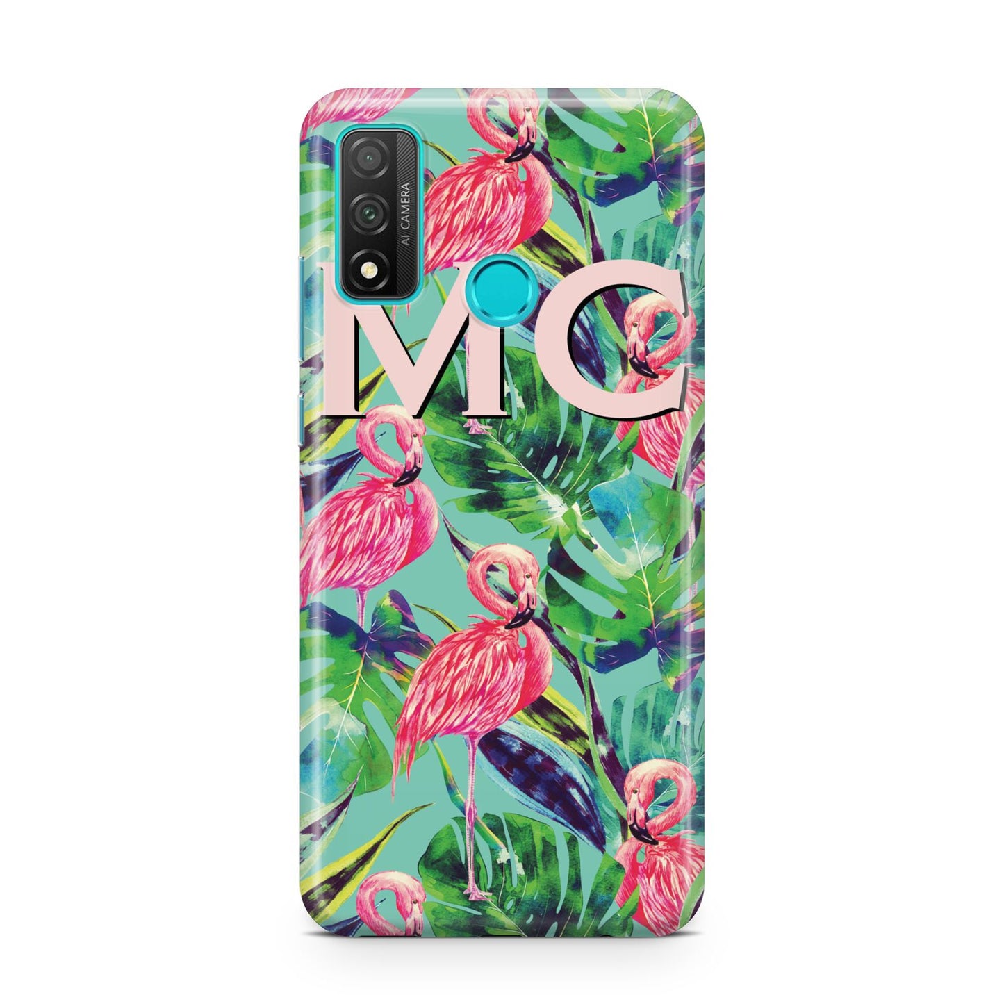 Personalised Tropical Green Leaves Flamingo Huawei P Smart 2020