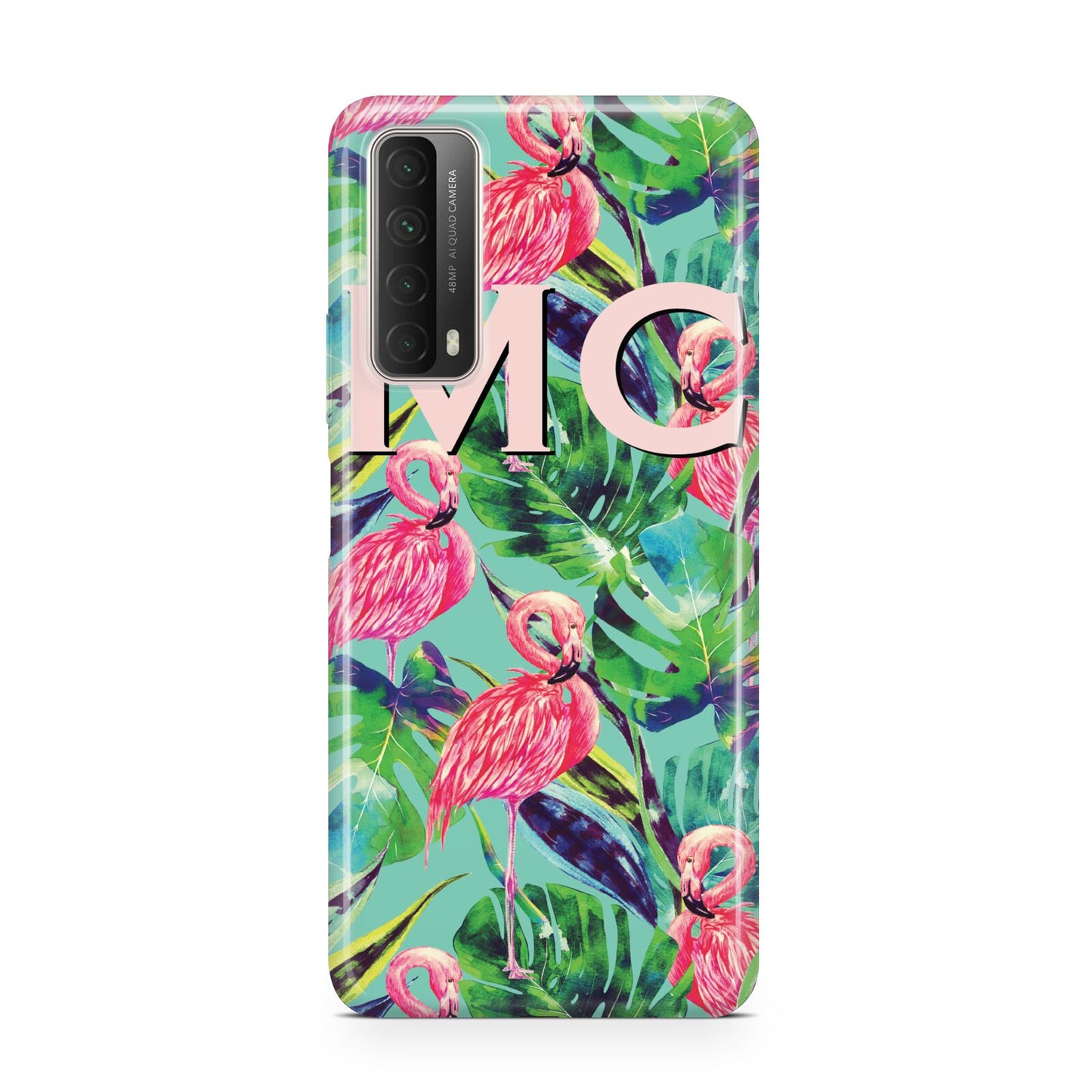 Personalised Tropical Green Leaves Flamingo Huawei P Smart 2021