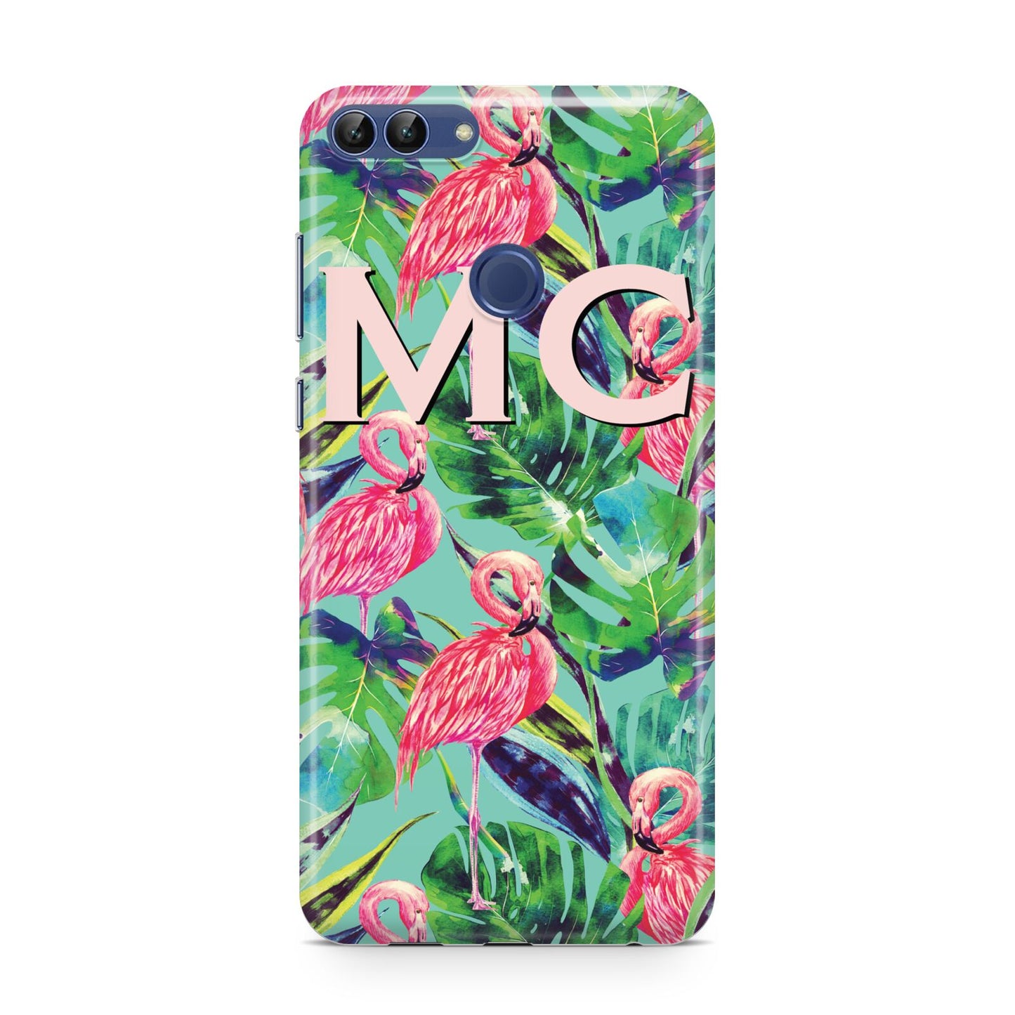 Personalised Tropical Green Leaves Flamingo Huawei P Smart Case