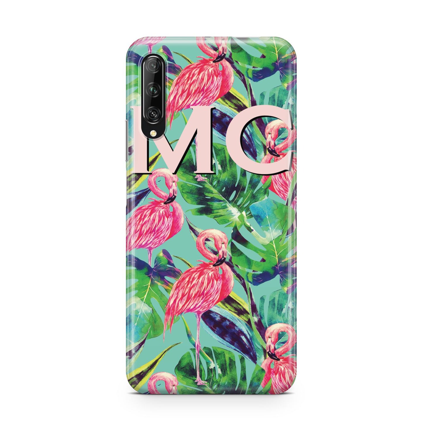 Personalised Tropical Green Leaves Flamingo Huawei P Smart Pro 2019