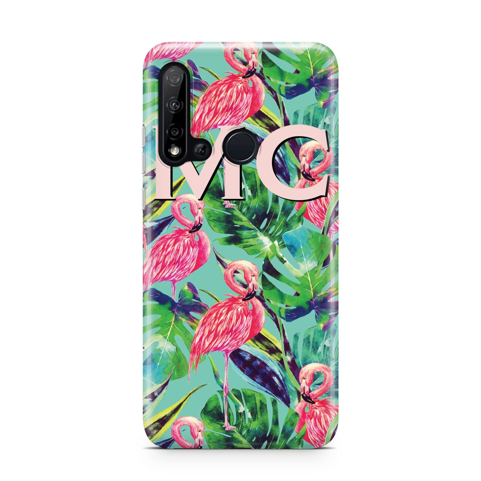 Personalised Tropical Green Leaves Flamingo Huawei P20 Lite 5G Phone Case