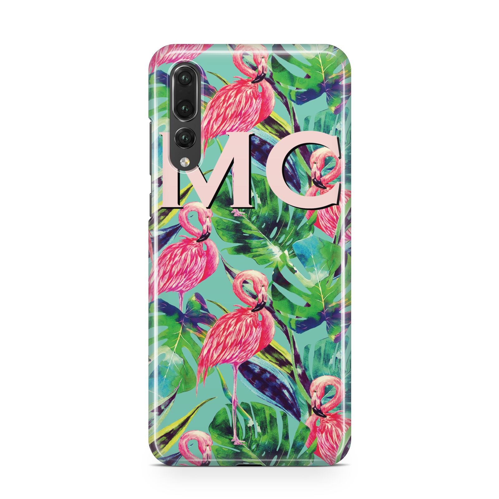 Personalised Tropical Green Leaves Flamingo Huawei P20 Pro Phone Case