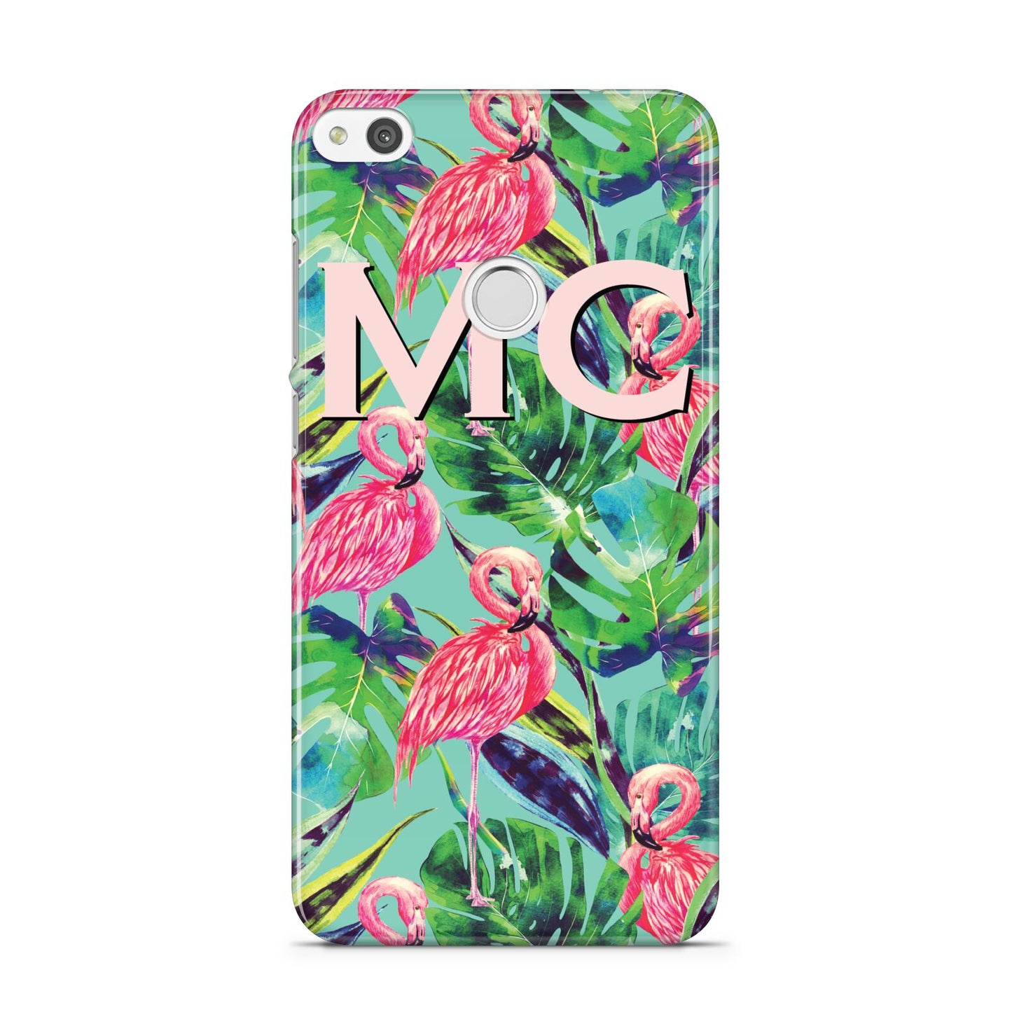 Personalised Tropical Green Leaves Flamingo Huawei P8 Lite Case