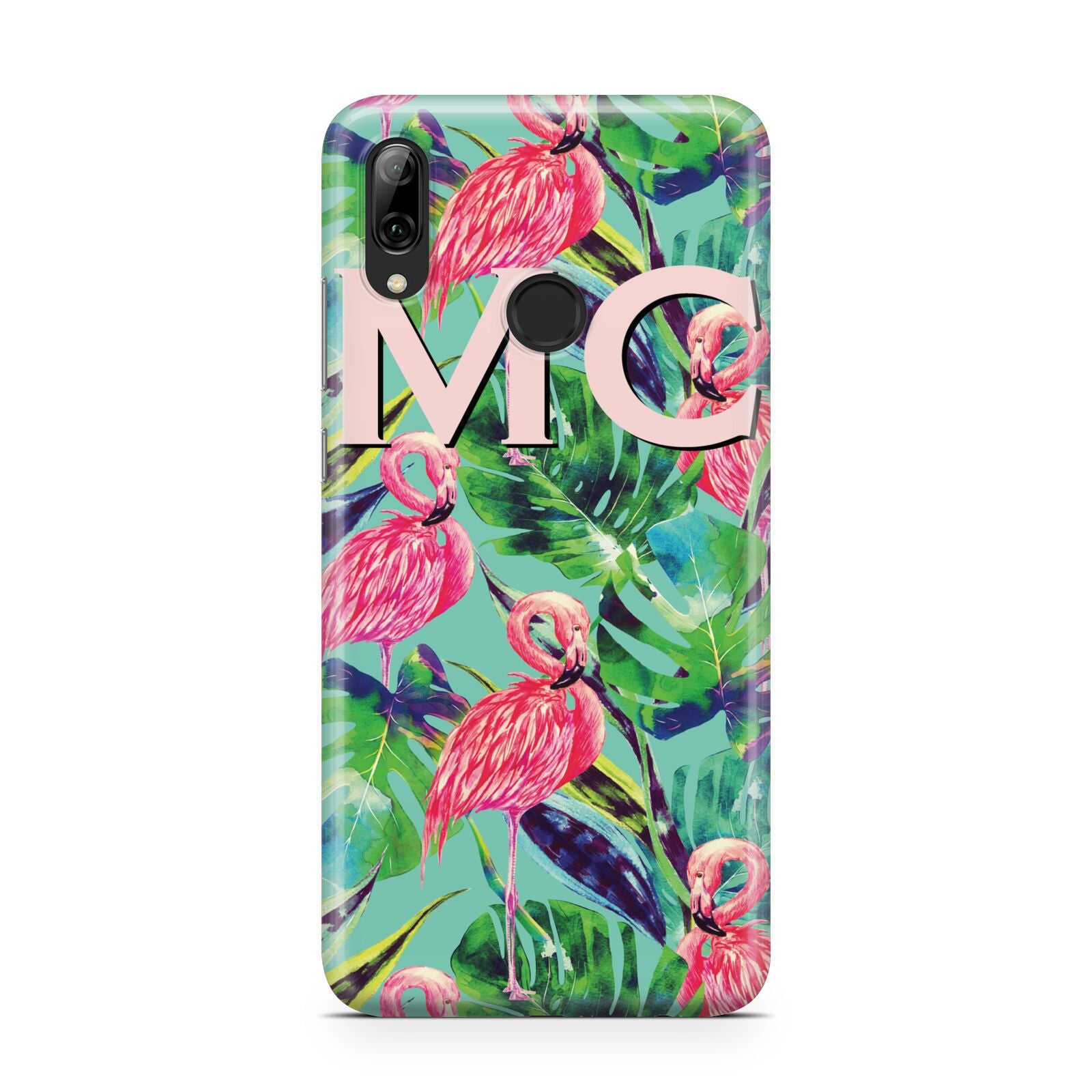 Personalised Tropical Green Leaves Flamingo Huawei Y7 2019