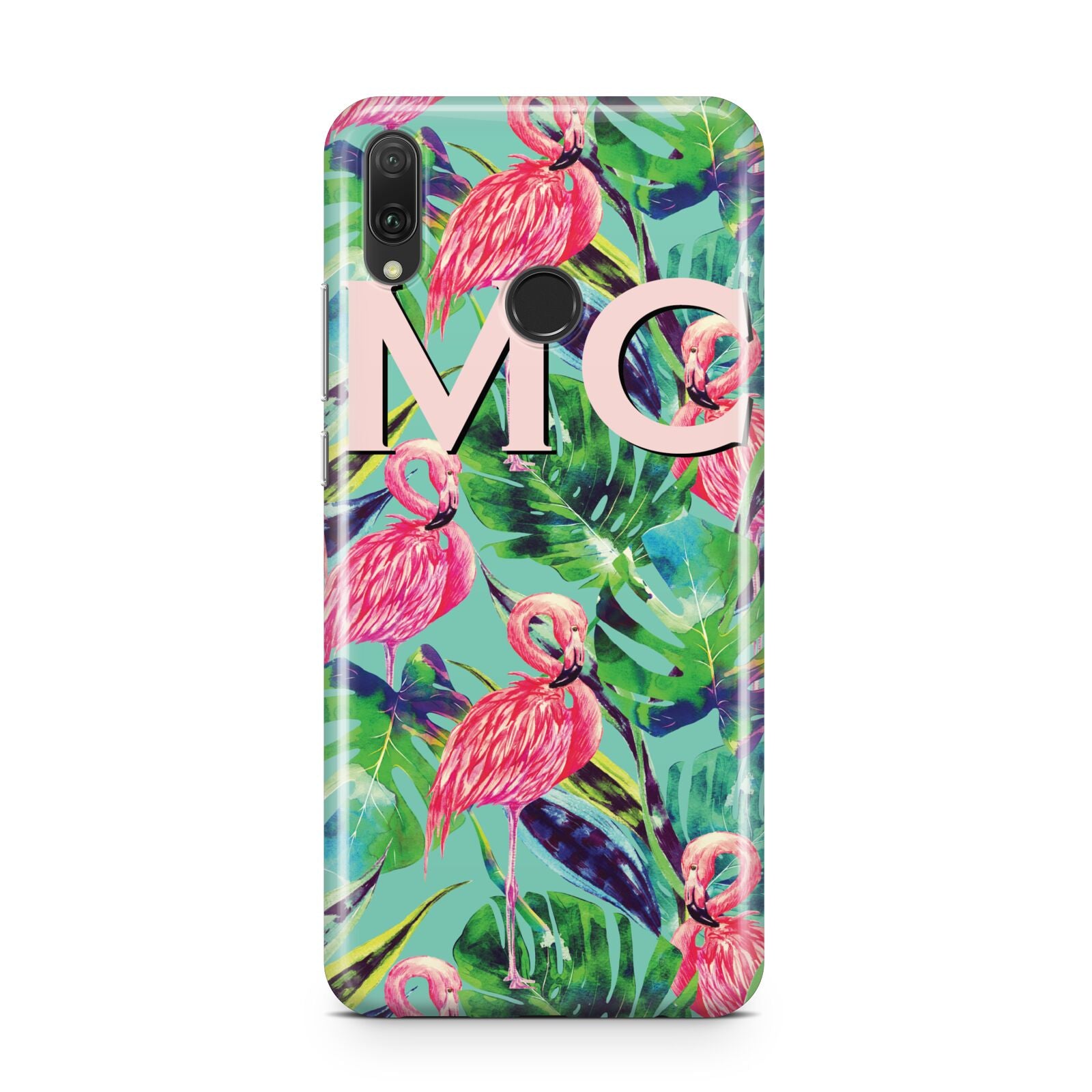 Personalised Tropical Green Leaves Flamingo Huawei Y9 2019